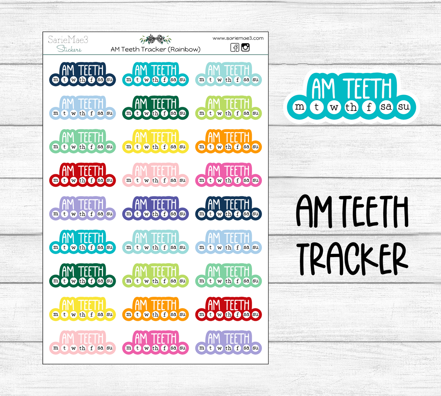 AM Teeth Rainbow Habit Tracker