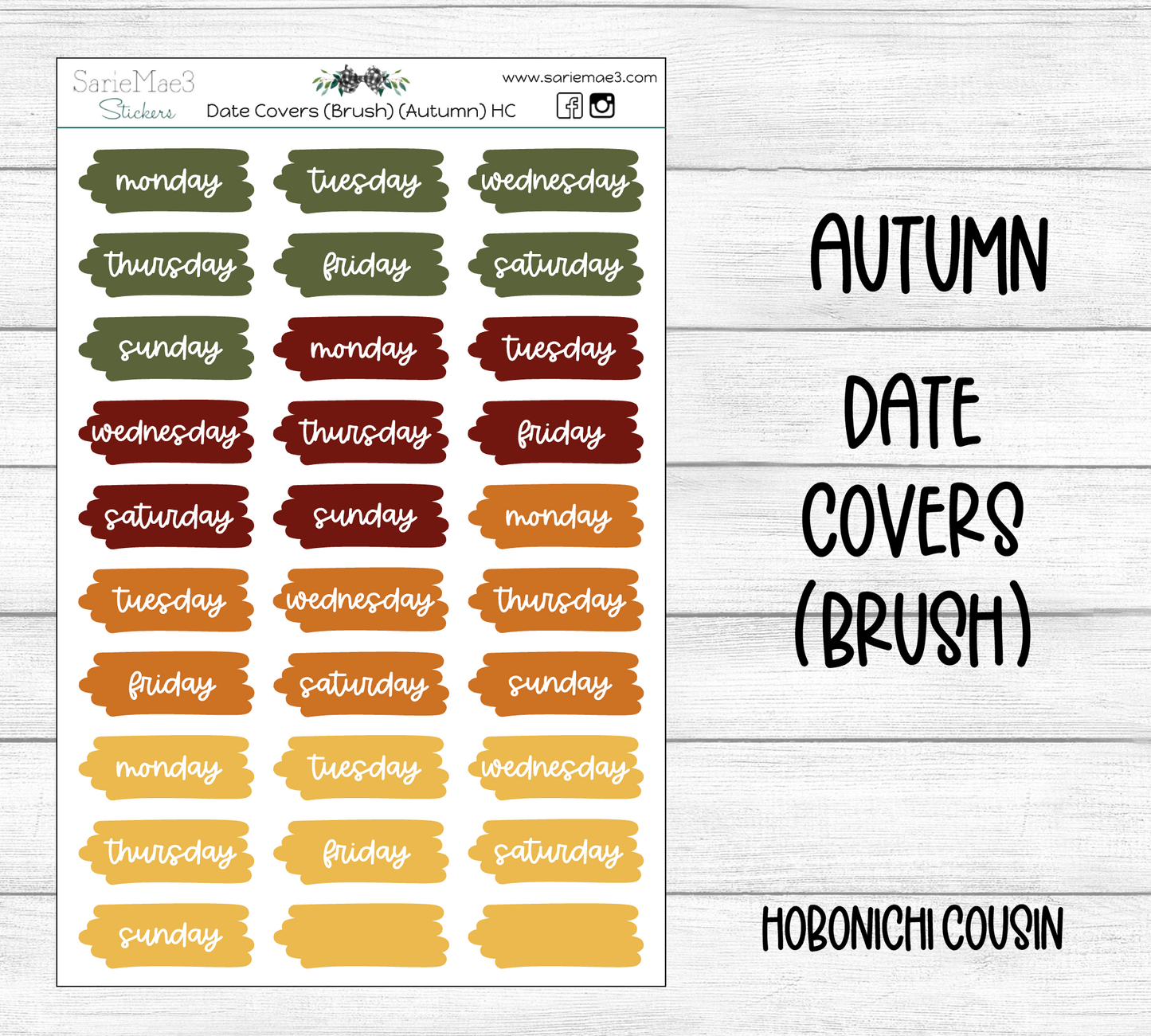 Date Covers (Brushstroke) (Autumn) Hobo Cousin