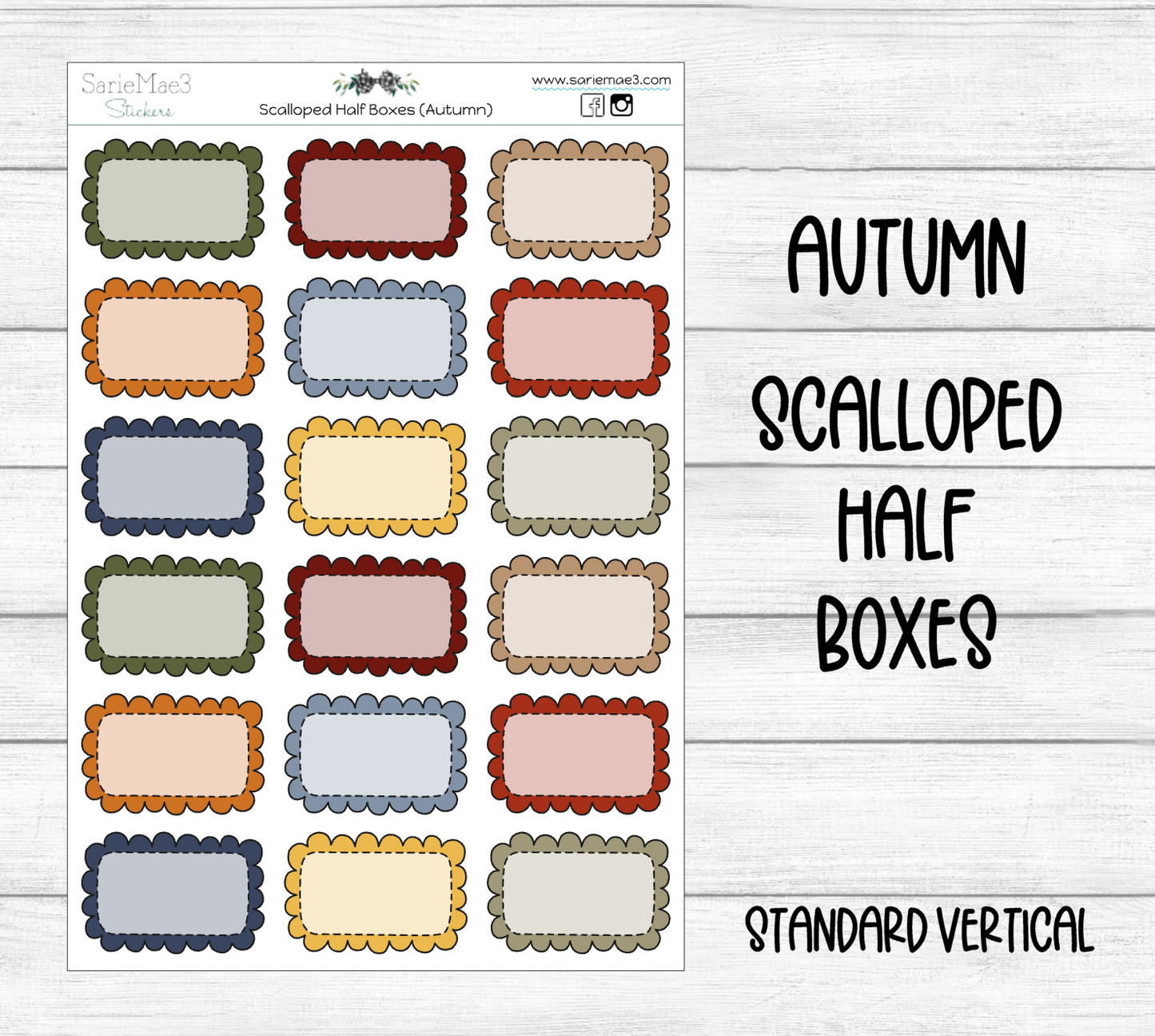 Scalloped Half Boxes (Autumn)