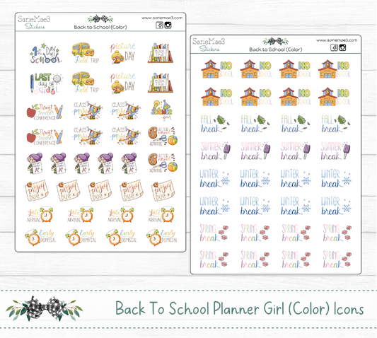 Back To School Set (Color)(Planner Girl)