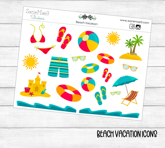 Beach Vacation Icons