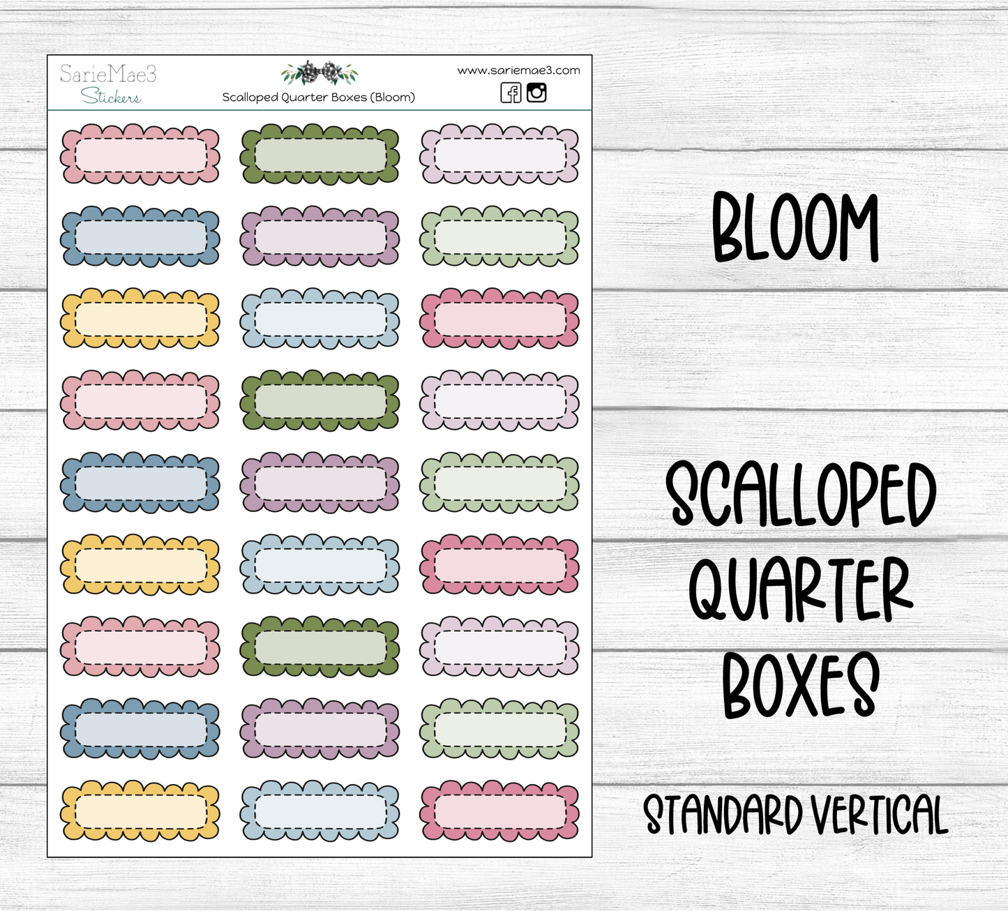 Scalloped Quarter Boxes (Bloom)