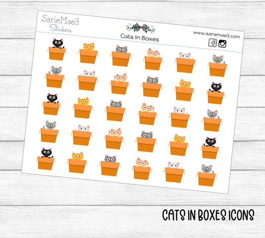 Cats in Boxes Icons