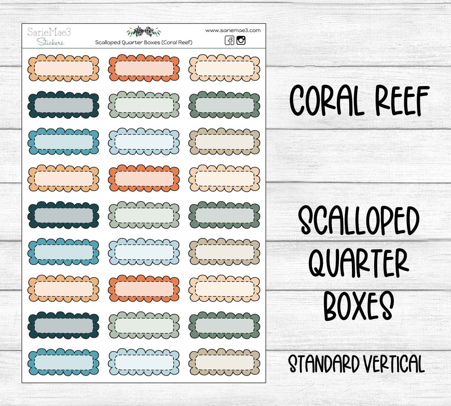 Scalloped Quarter Boxes (Coral Reef)