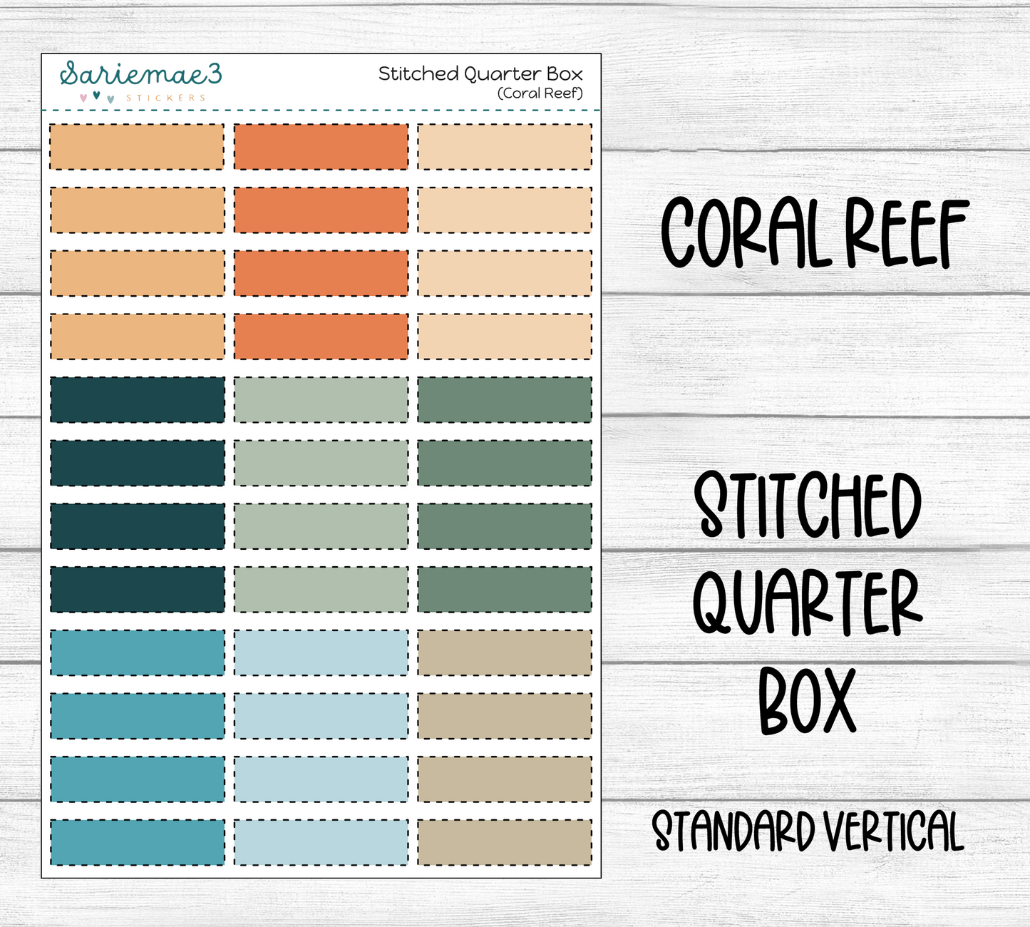 Stitched Quarter Box (Coral Reef)