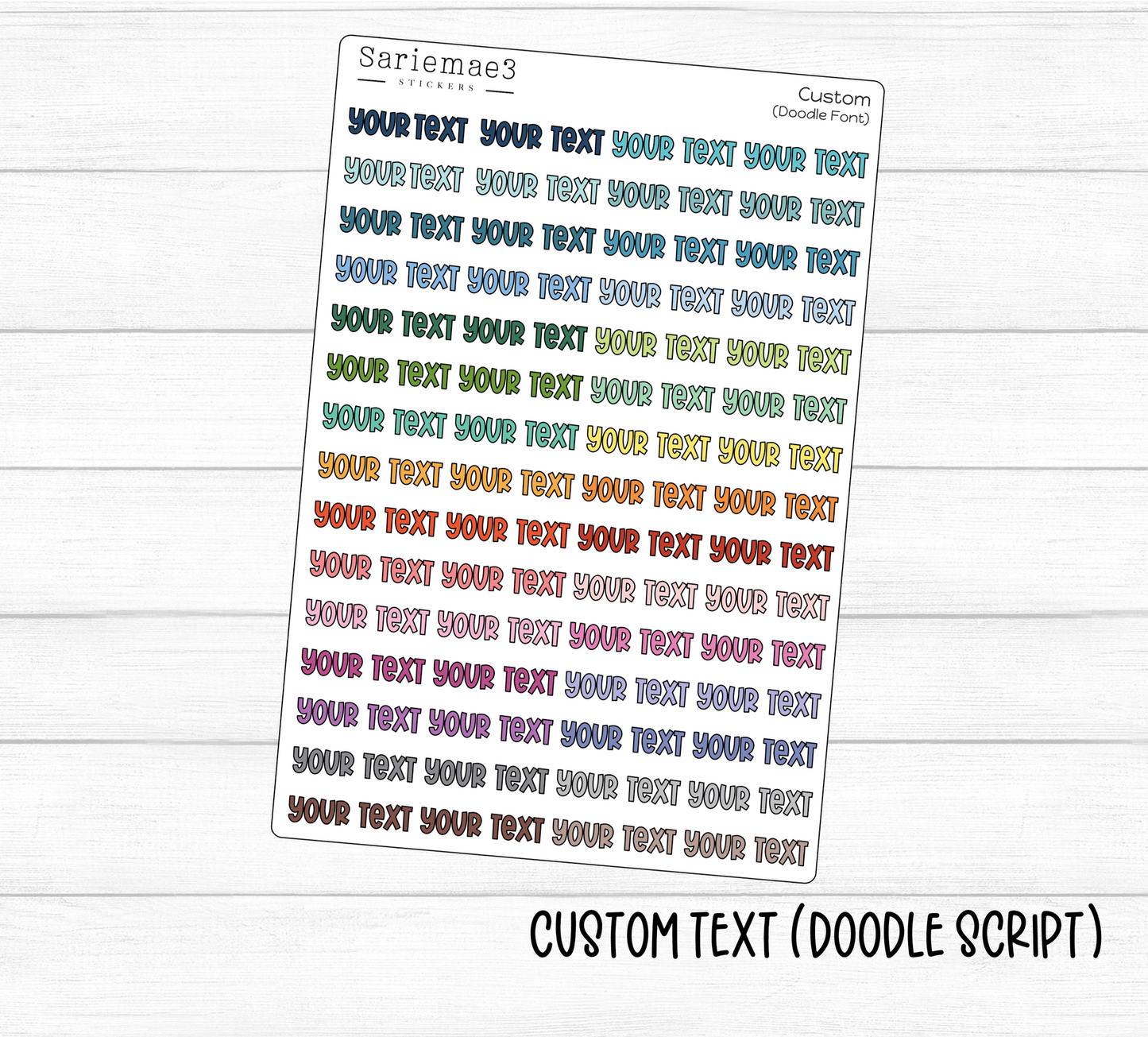 Custom Text (Doodle Script)