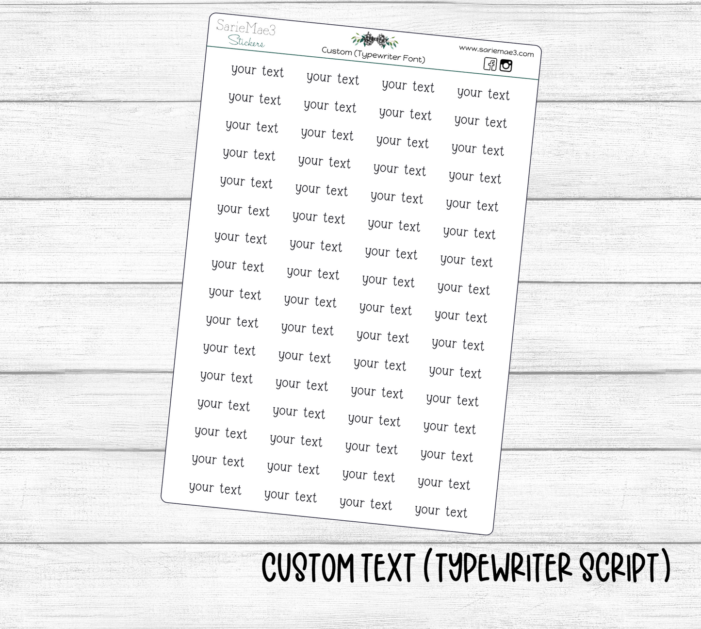Custom Script (Typewriter Font)