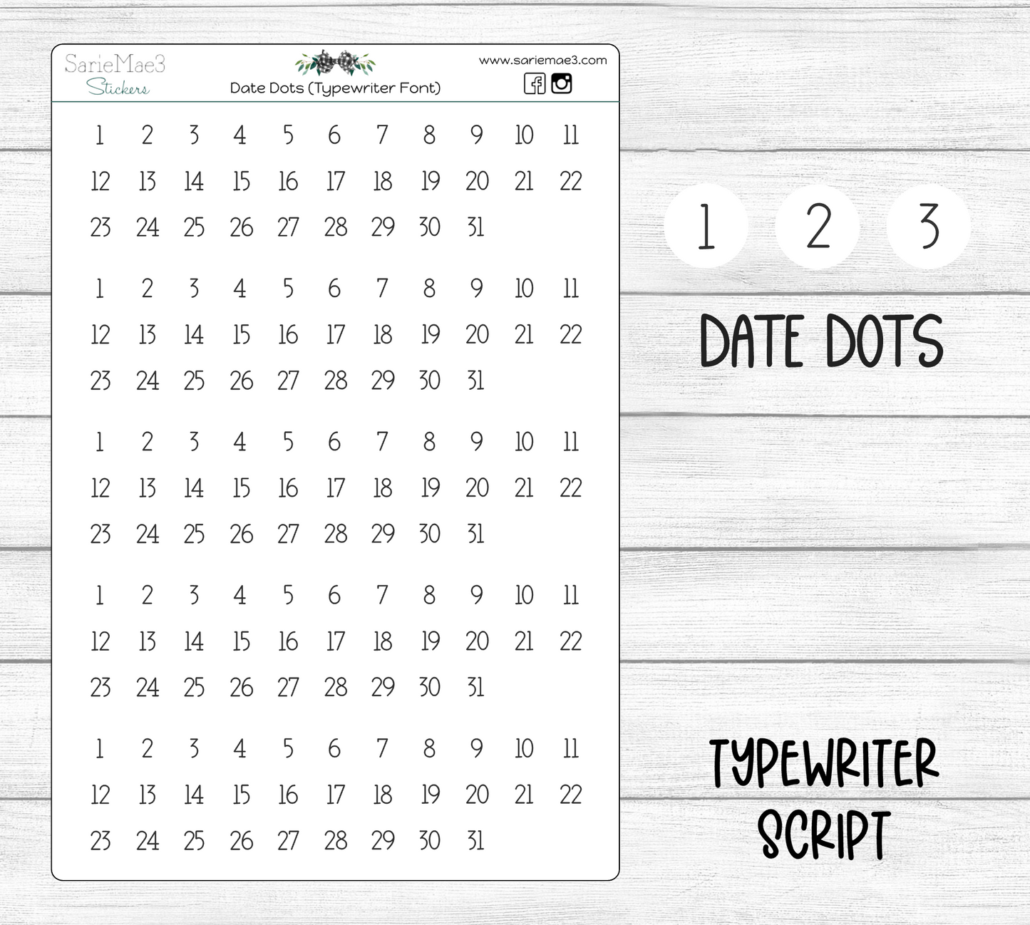 Date Dots (Typewriter)