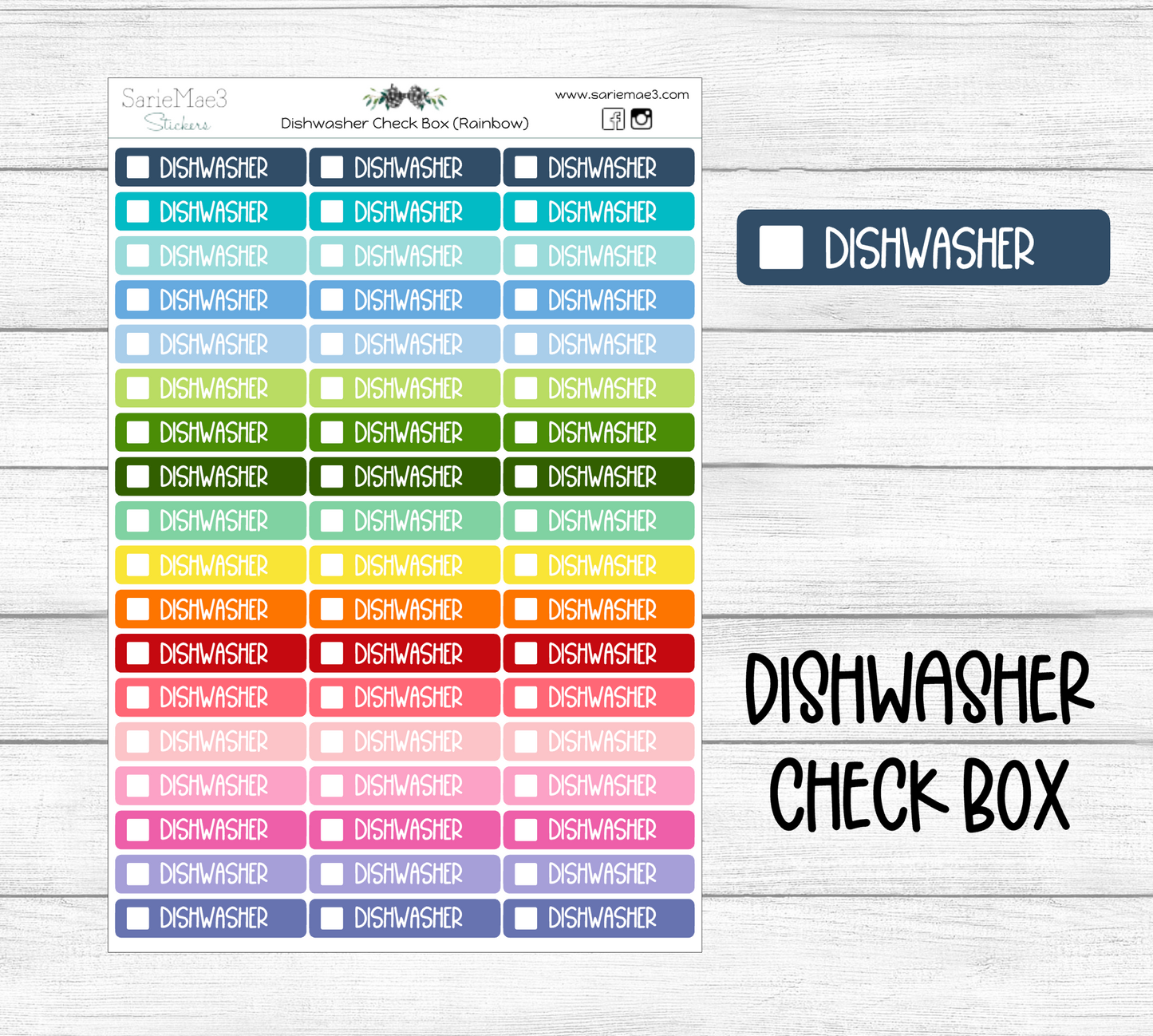 Dishwasher Rainbow Check Box