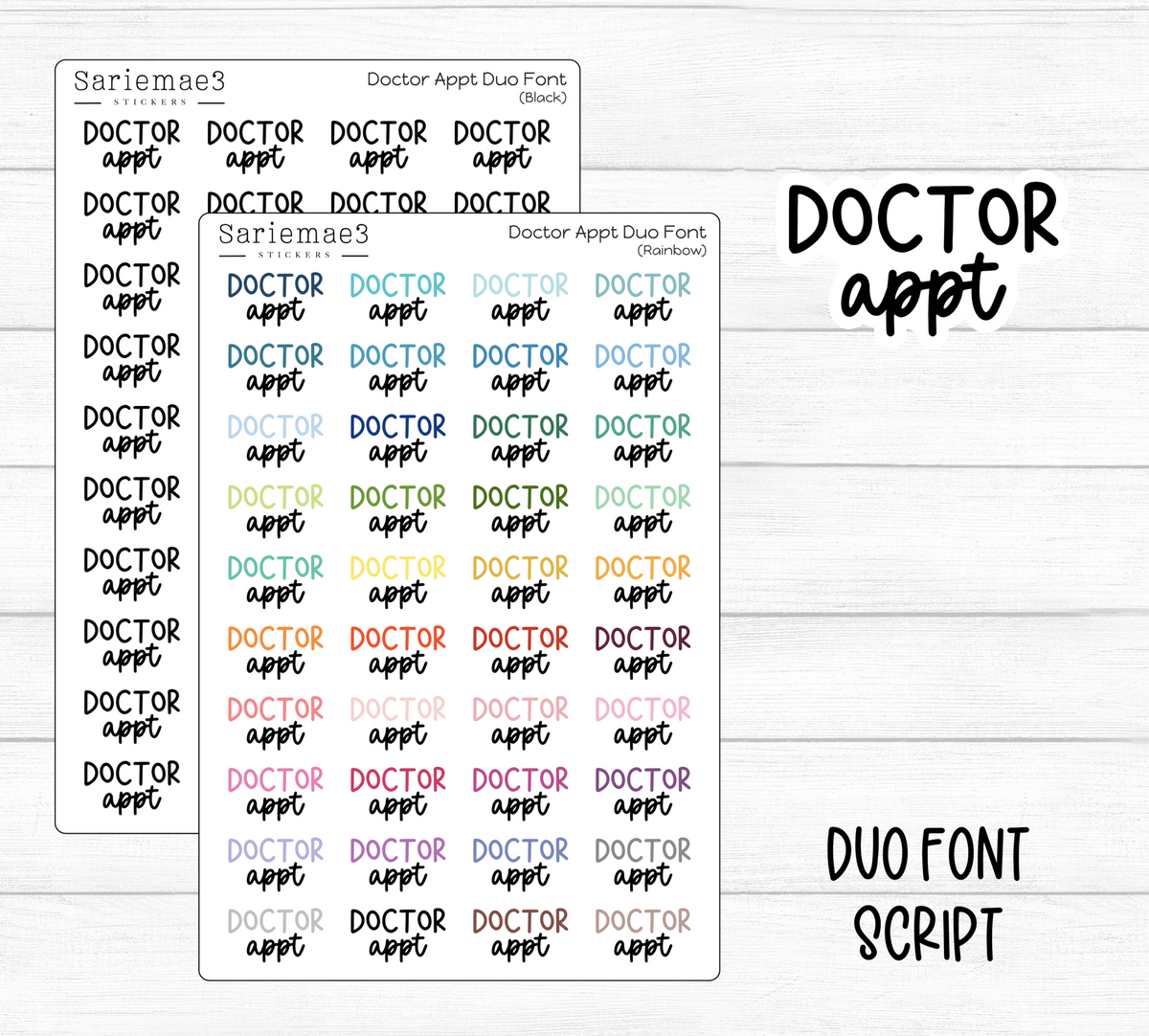 Doctor Appt (Duo Font)