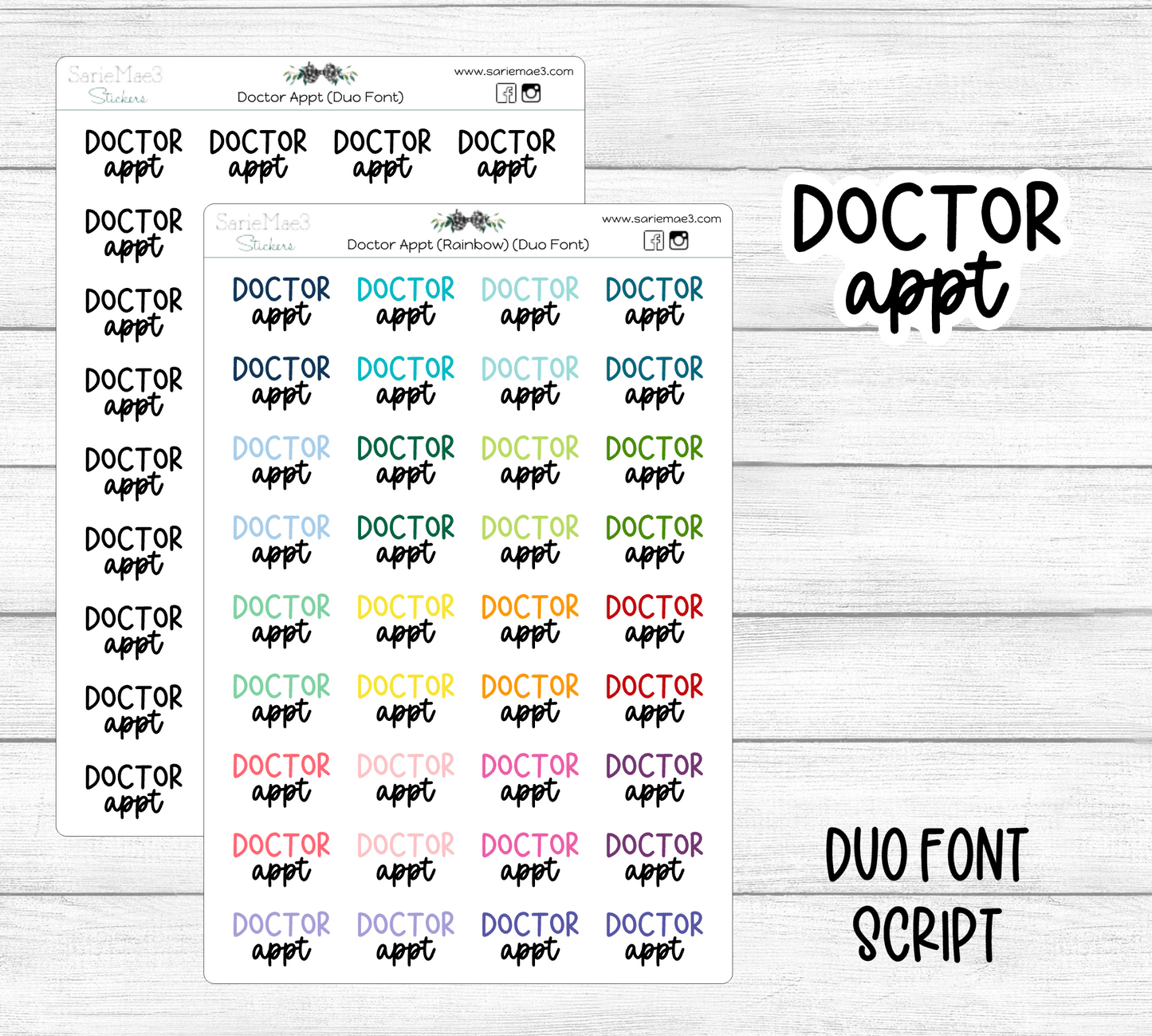 Doctor Appt (Duo Font)