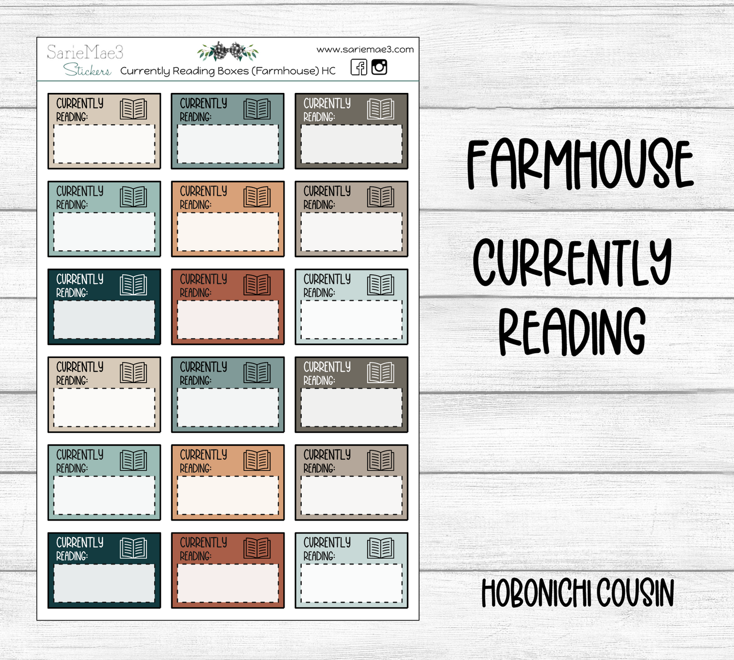 Currently Reading Boxes (Farmhouse) Hobo Cousin