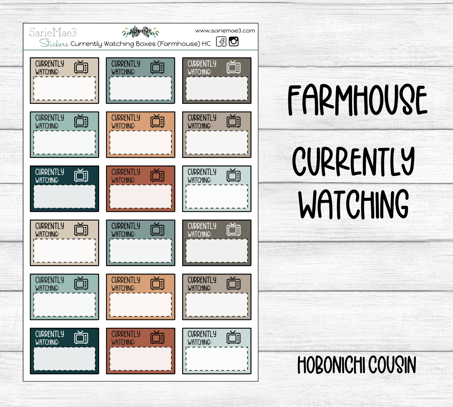 Currently Watching Boxes (Farmhouse) Hobo Cousin