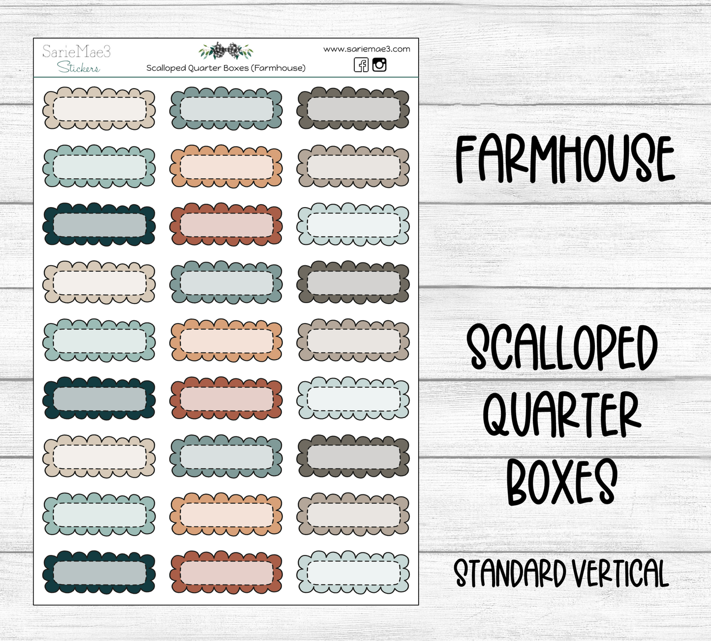 Scalloped Quarter Boxes (Farmhouse)