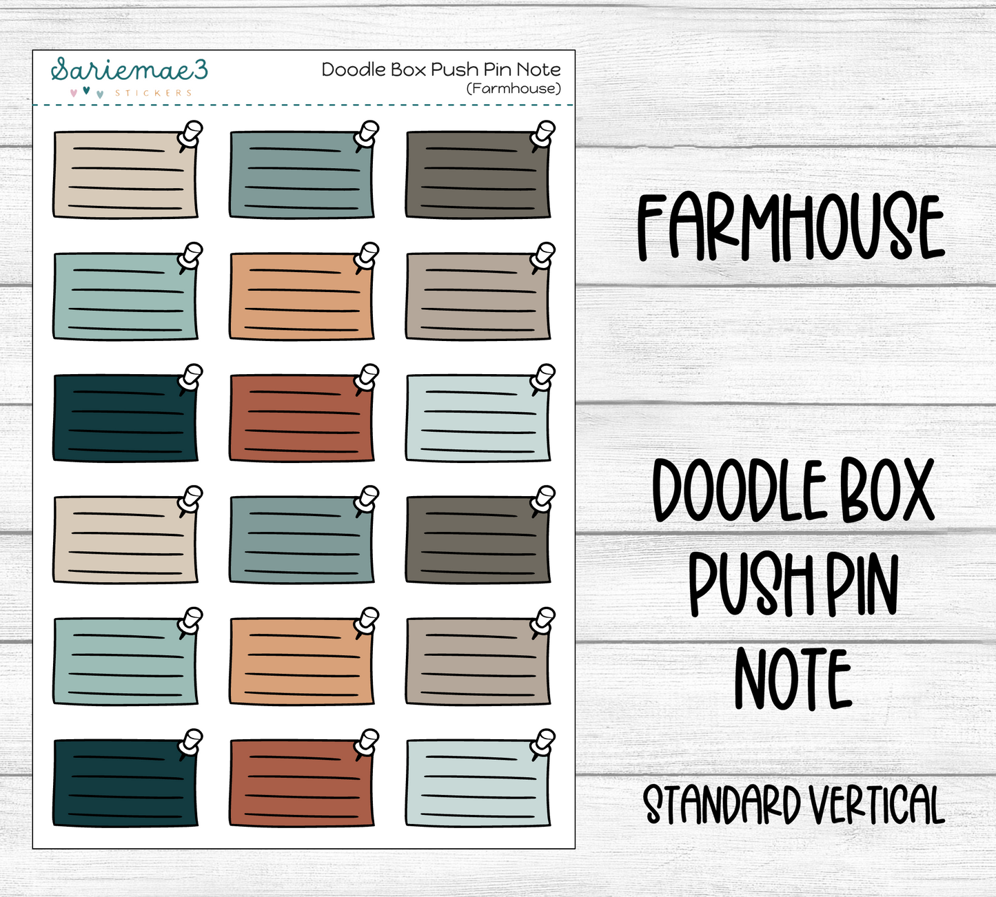 Doodle Box Push Pin Note (Farmhouse)