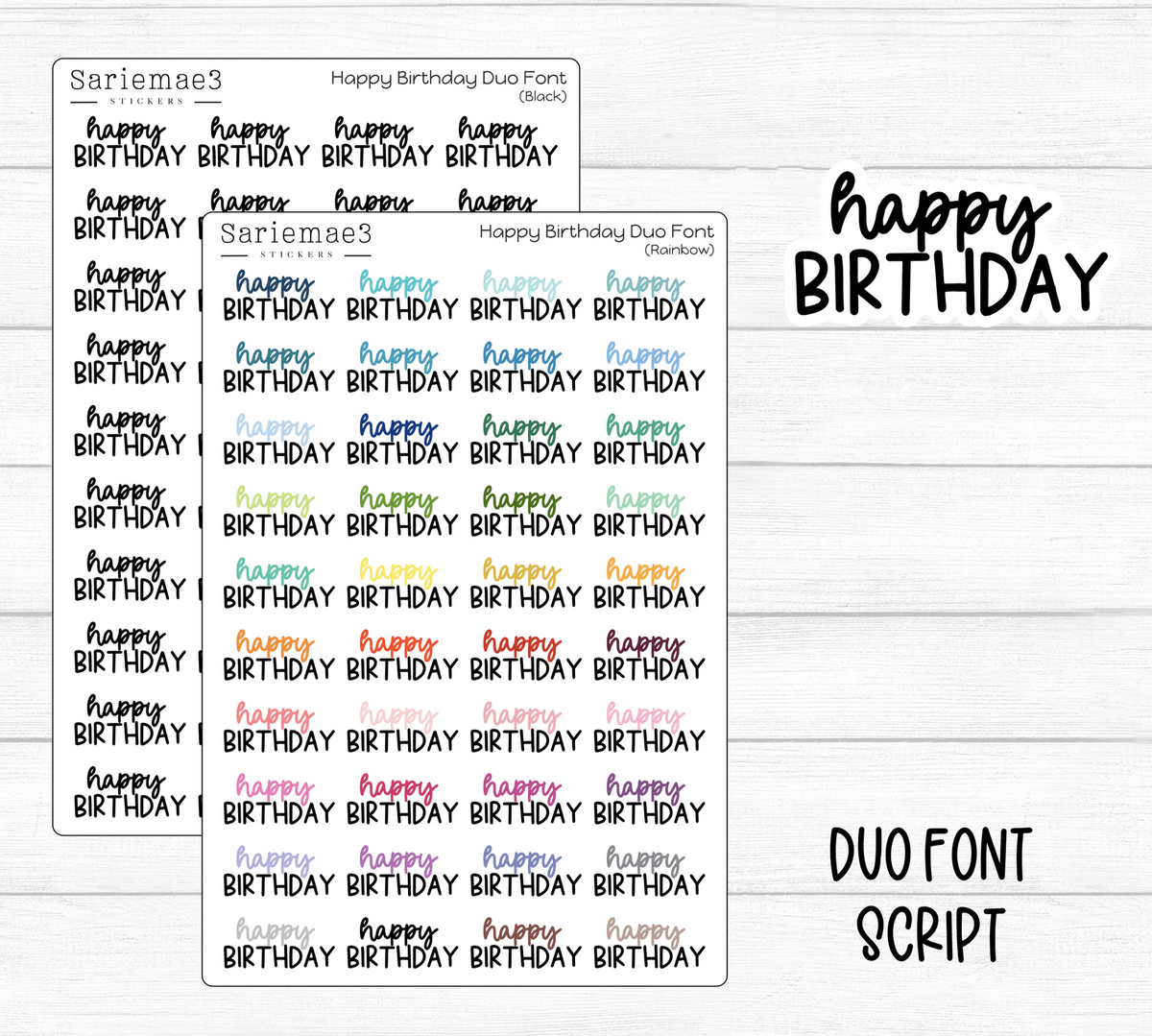 Happy Birthday (Duo Font)