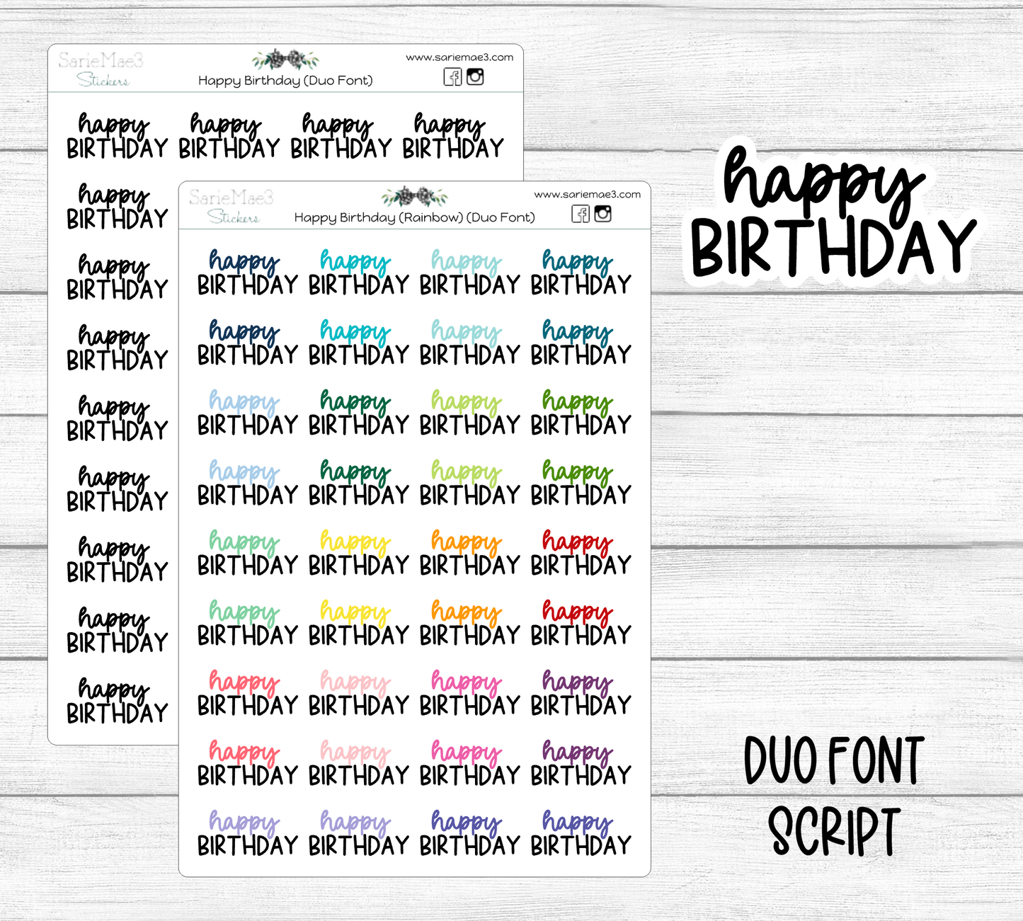 Happy Birthday (Duo Font)