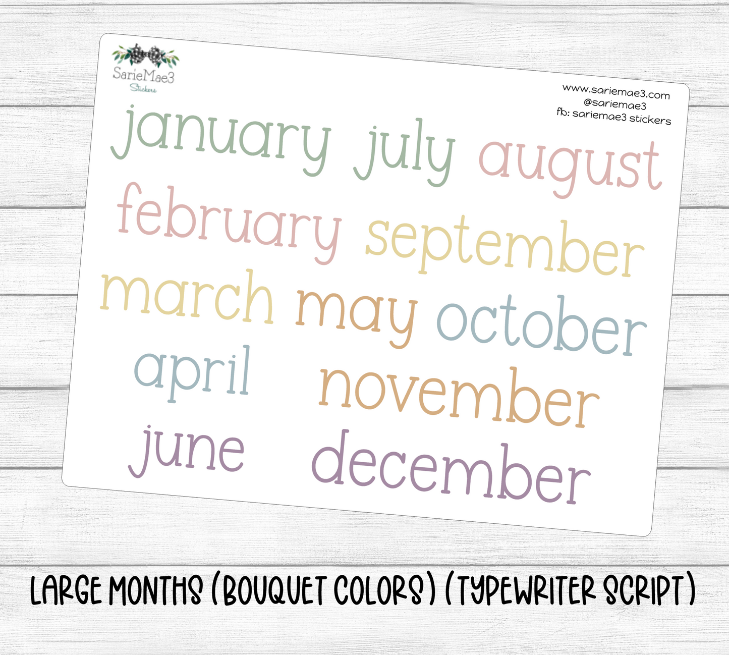 Large Months (EC Bouquet) (Typewriter)