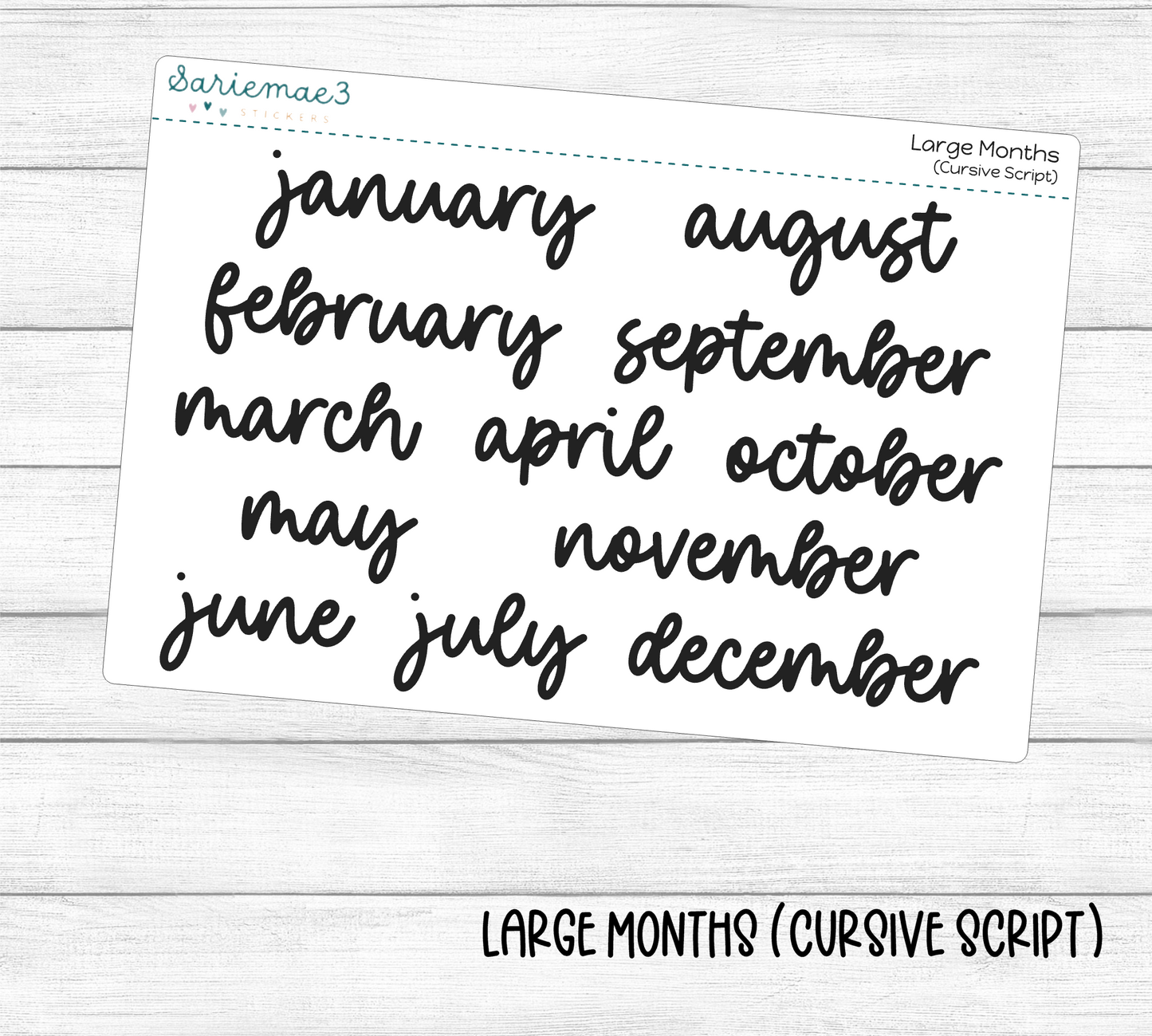 Large Months (Cursive)