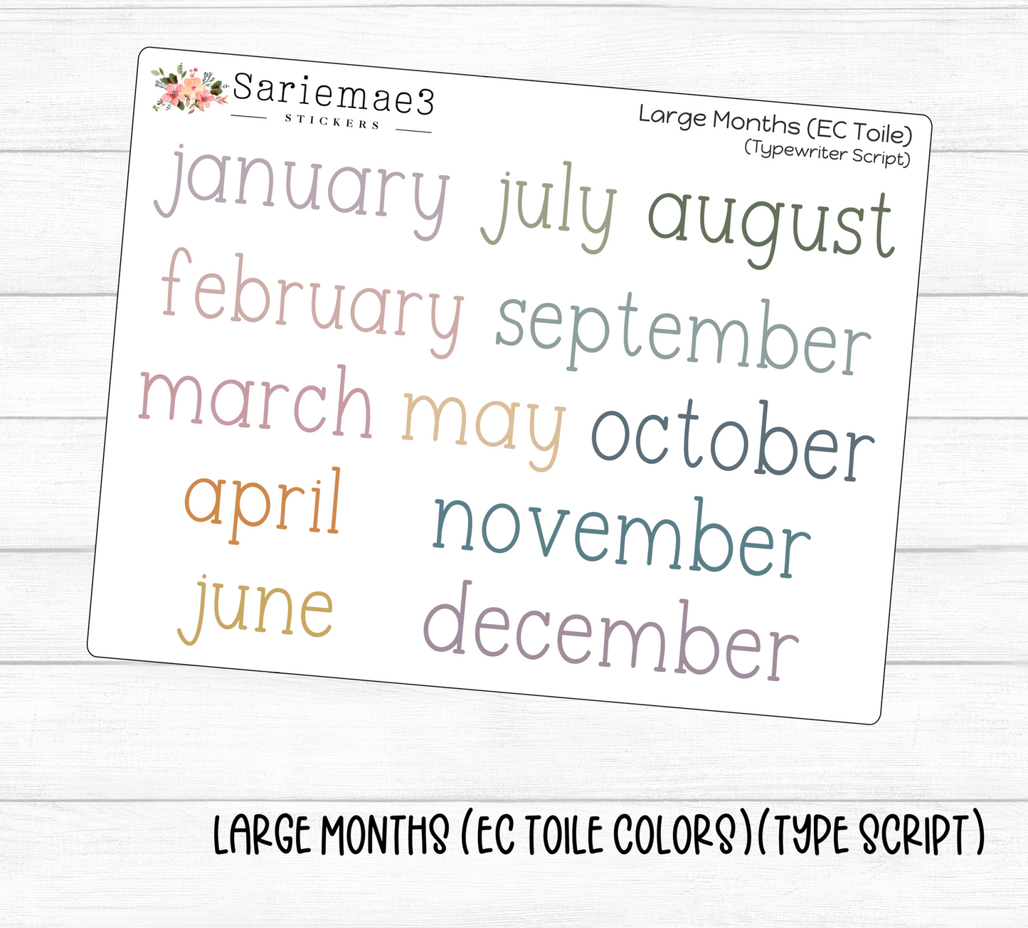 Large Months (EC Toile)(Type)