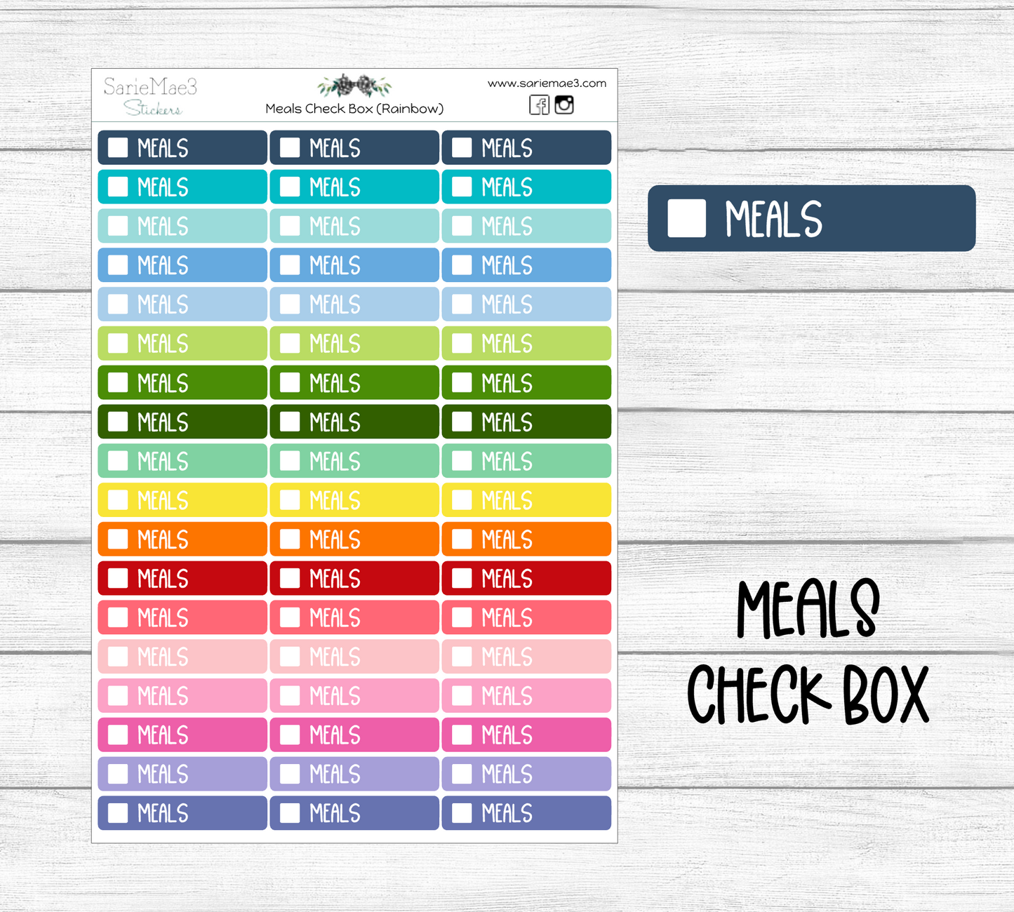 Meals Rainbow Check Box