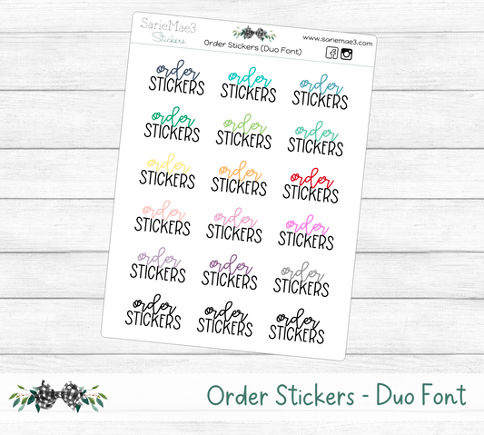 Order Stickers (Duo Font)