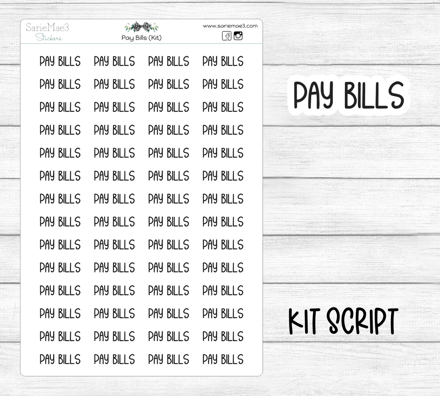 Pay Bills (Kit Font)