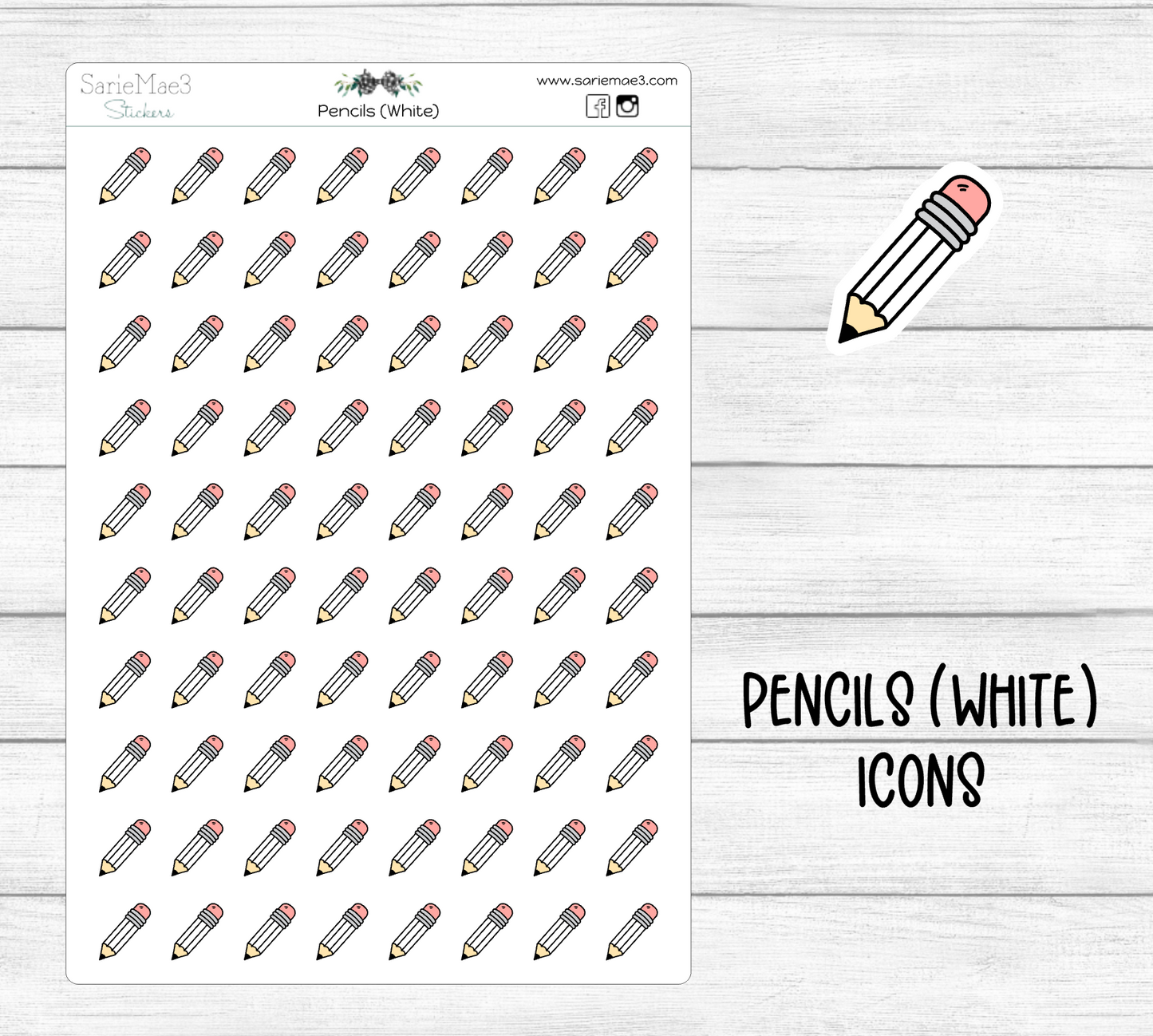 Pencils (White) Icons