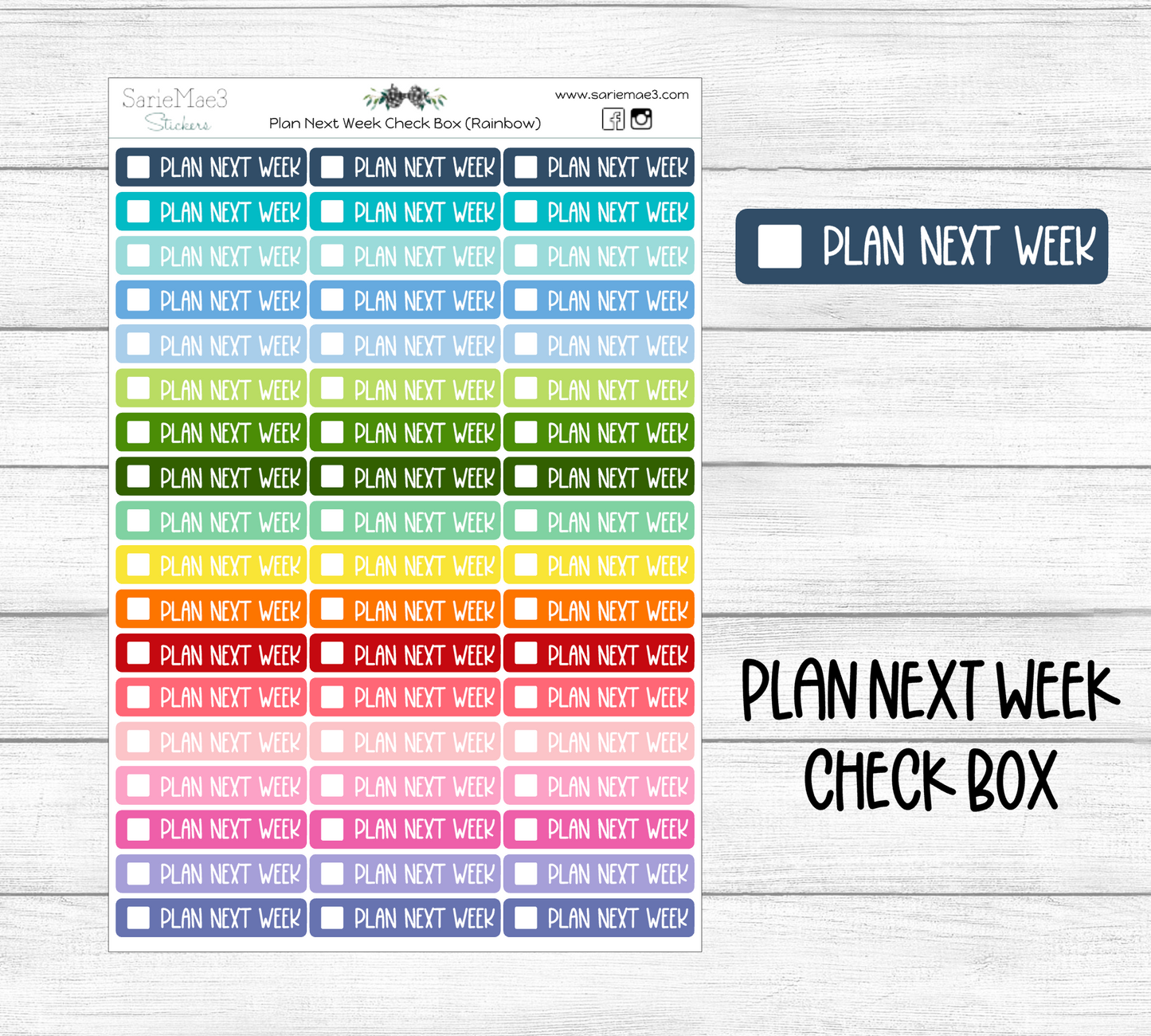 Plan Next Week Rainbow Check Box