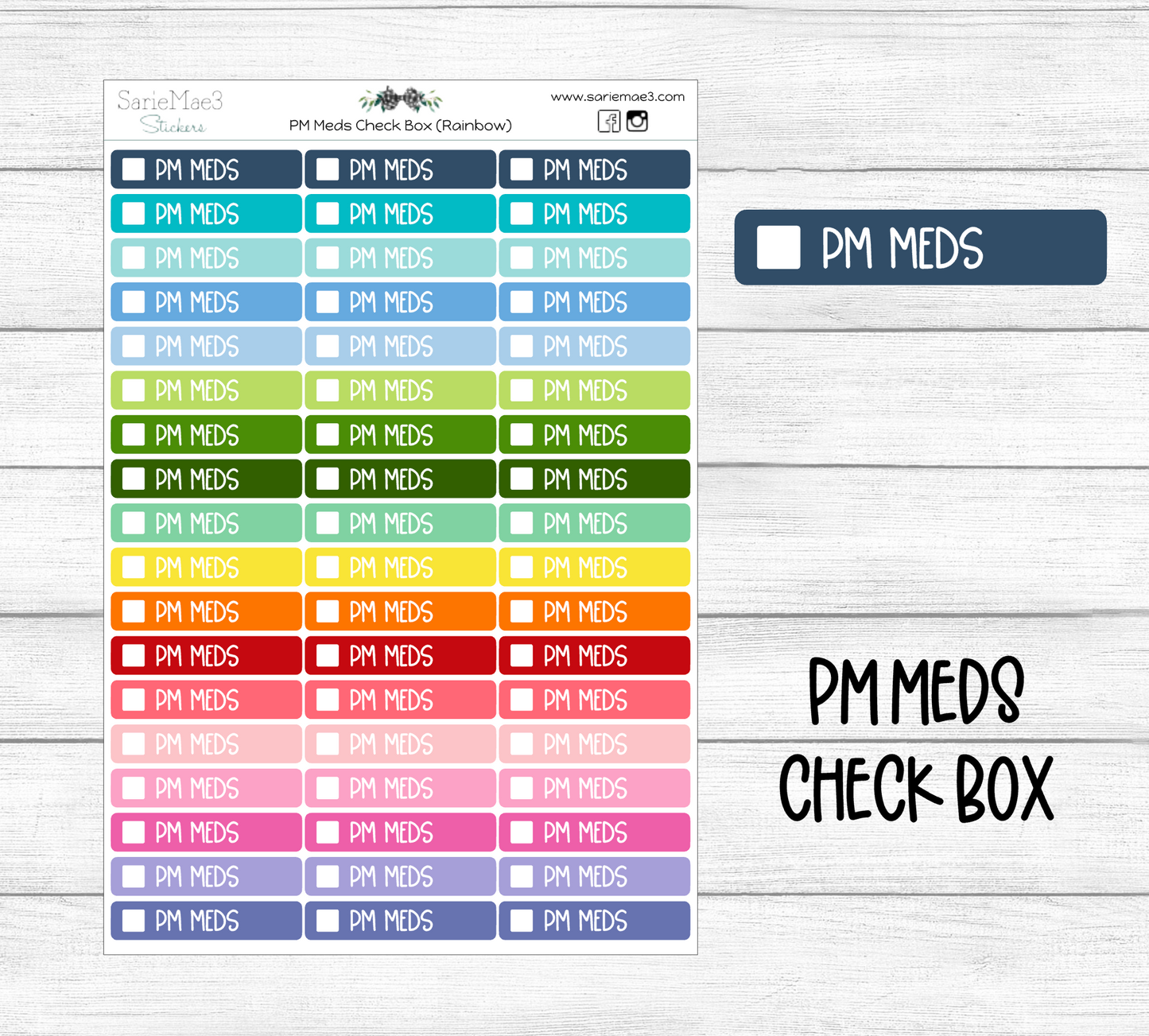PM Meds Rainbow Check Box
