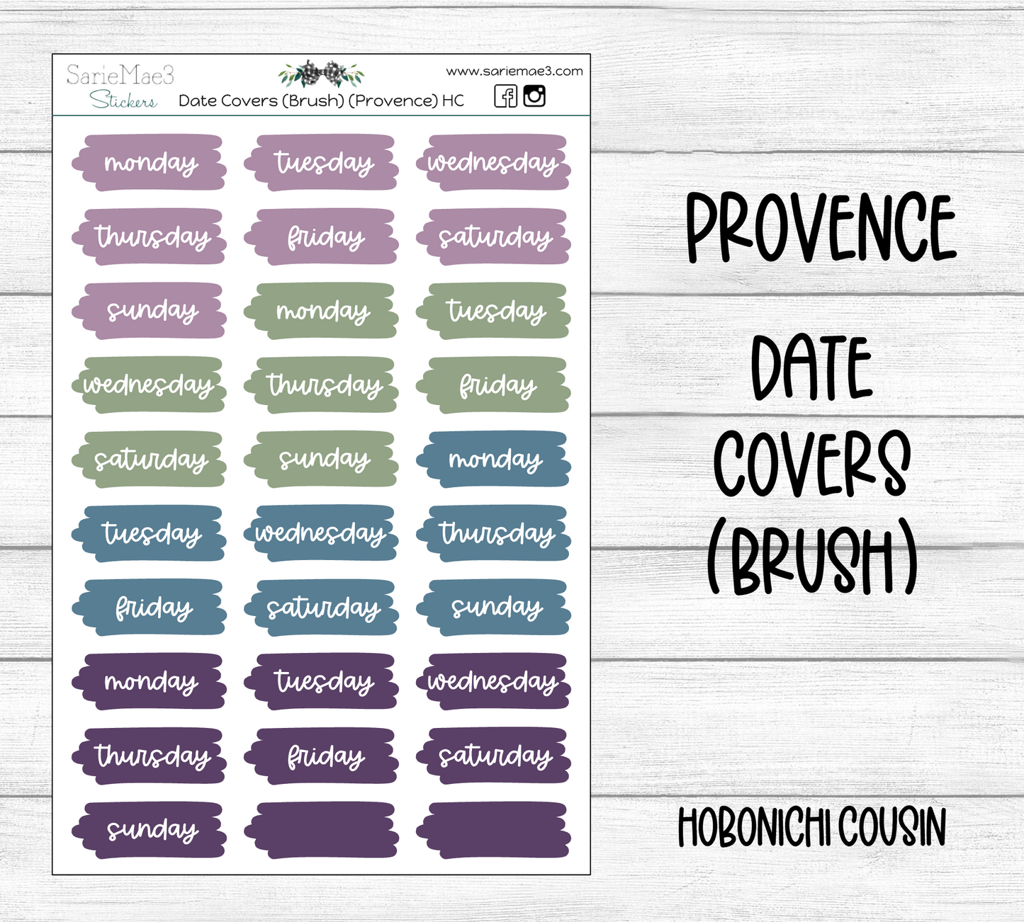 Date Covers (Brushstroke) (Provence) Hobo Cousin