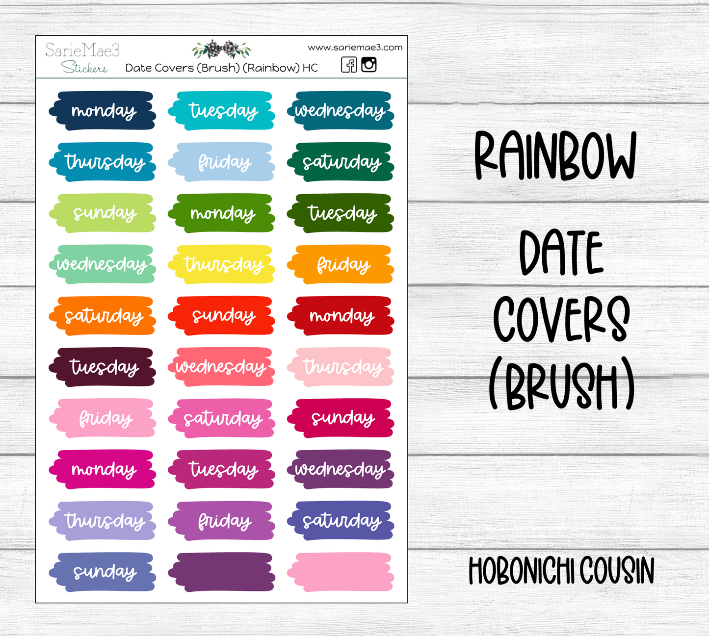 Date Covers (Brushstroke) (Rainbow) Hobo Cousin