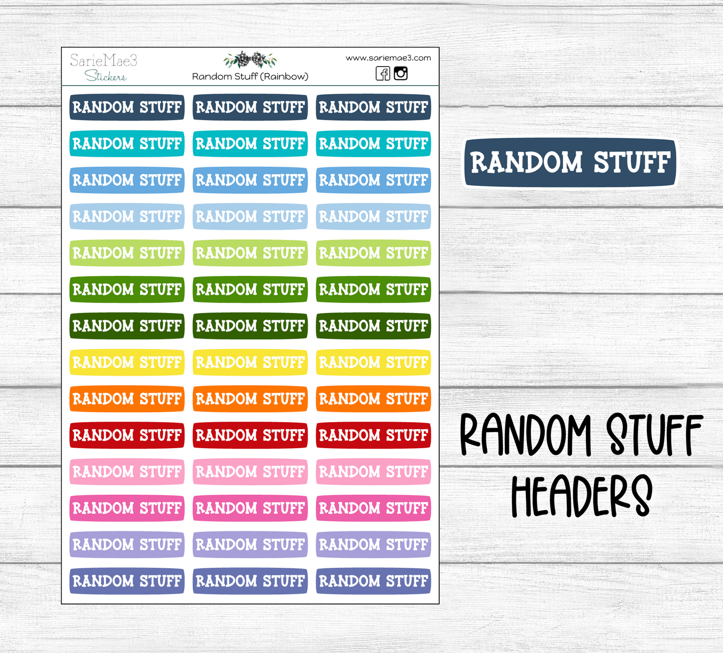 Random Stuff Rainbow Header