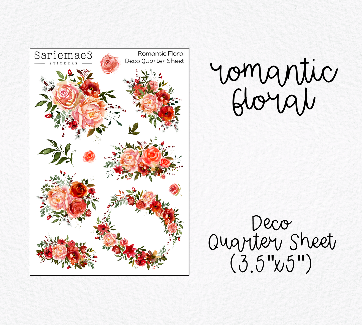 Romantic Floral Deco Quarter Sheet