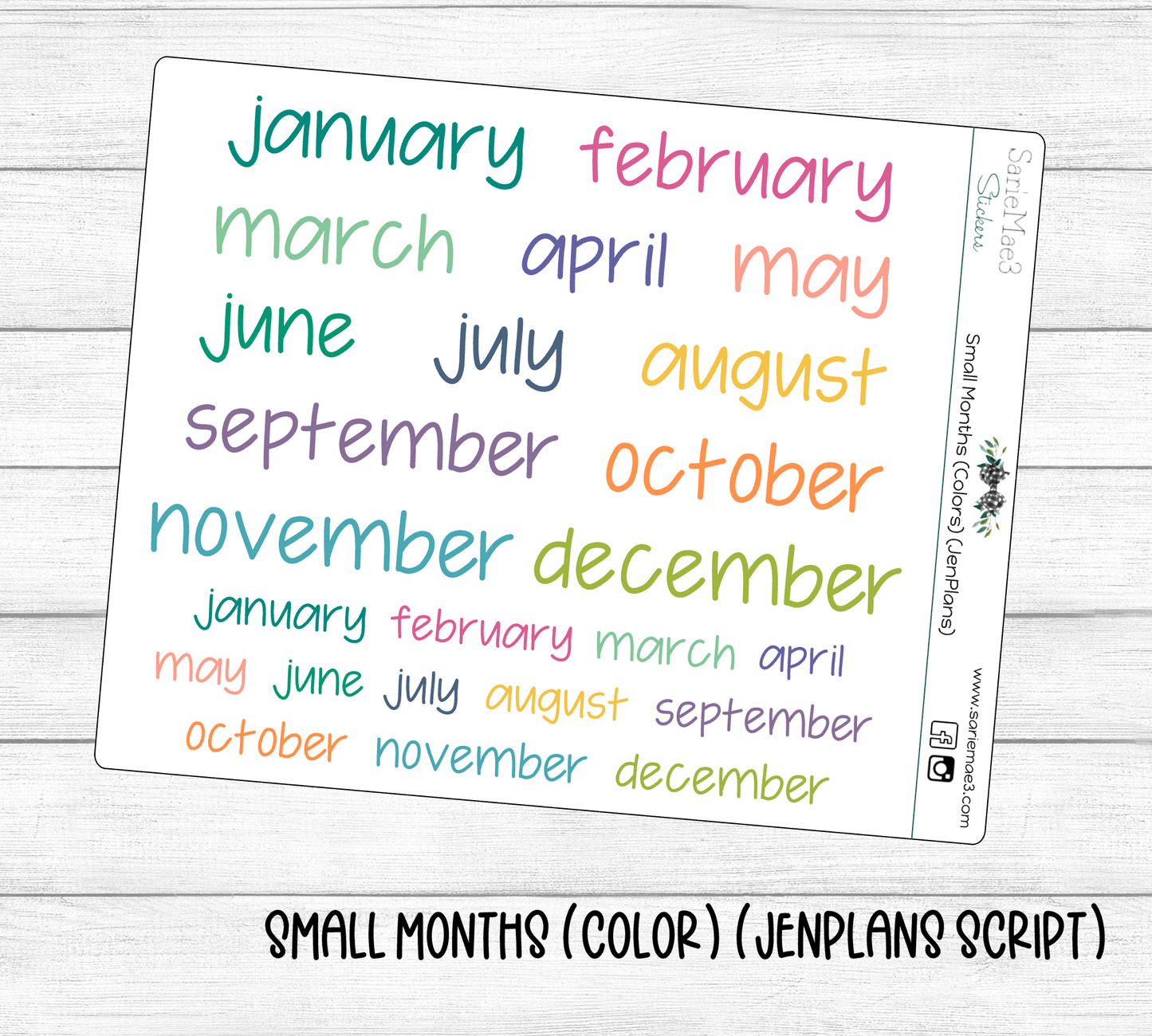 Small Months (EC Colors) (JenPlans)