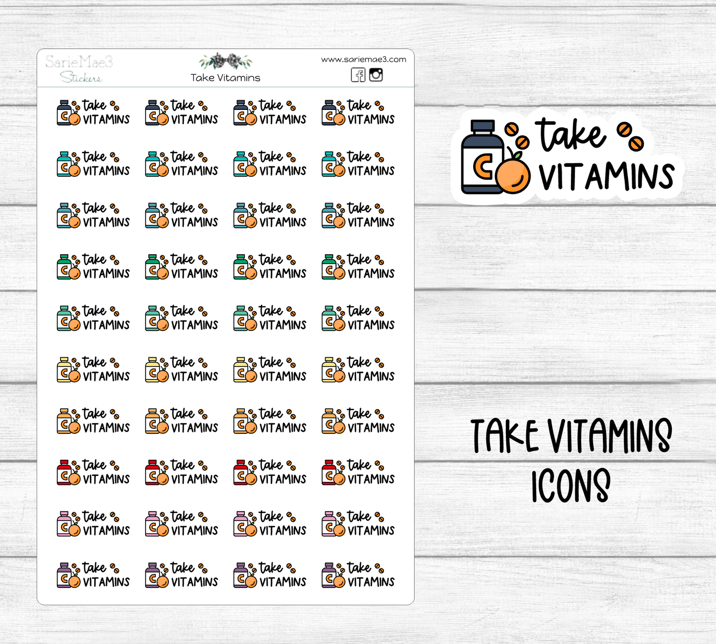 Take Vitamins Icons
