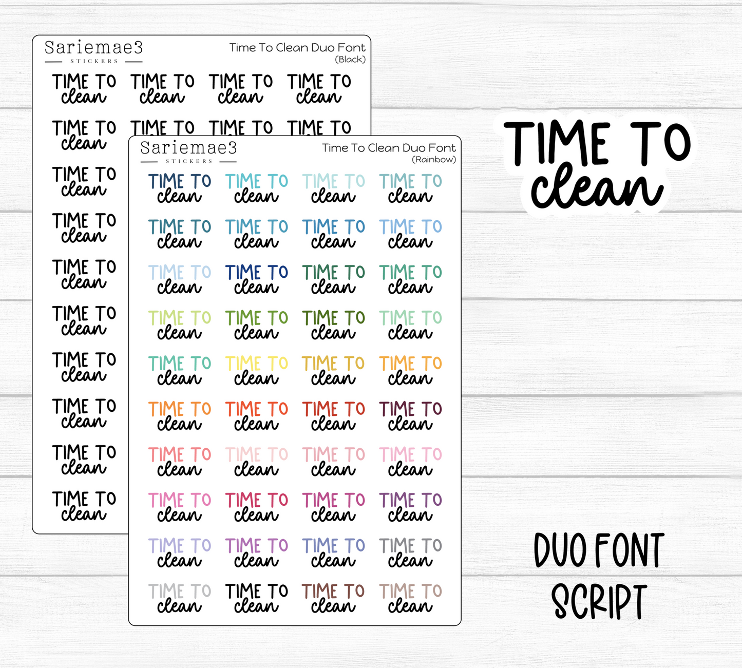 Time To Clean (Duo Font)