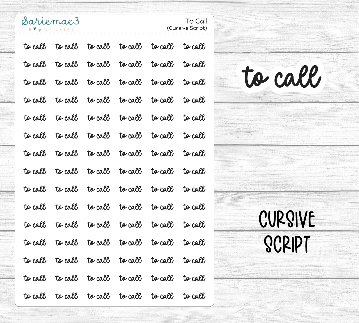 To Call (Cursive)