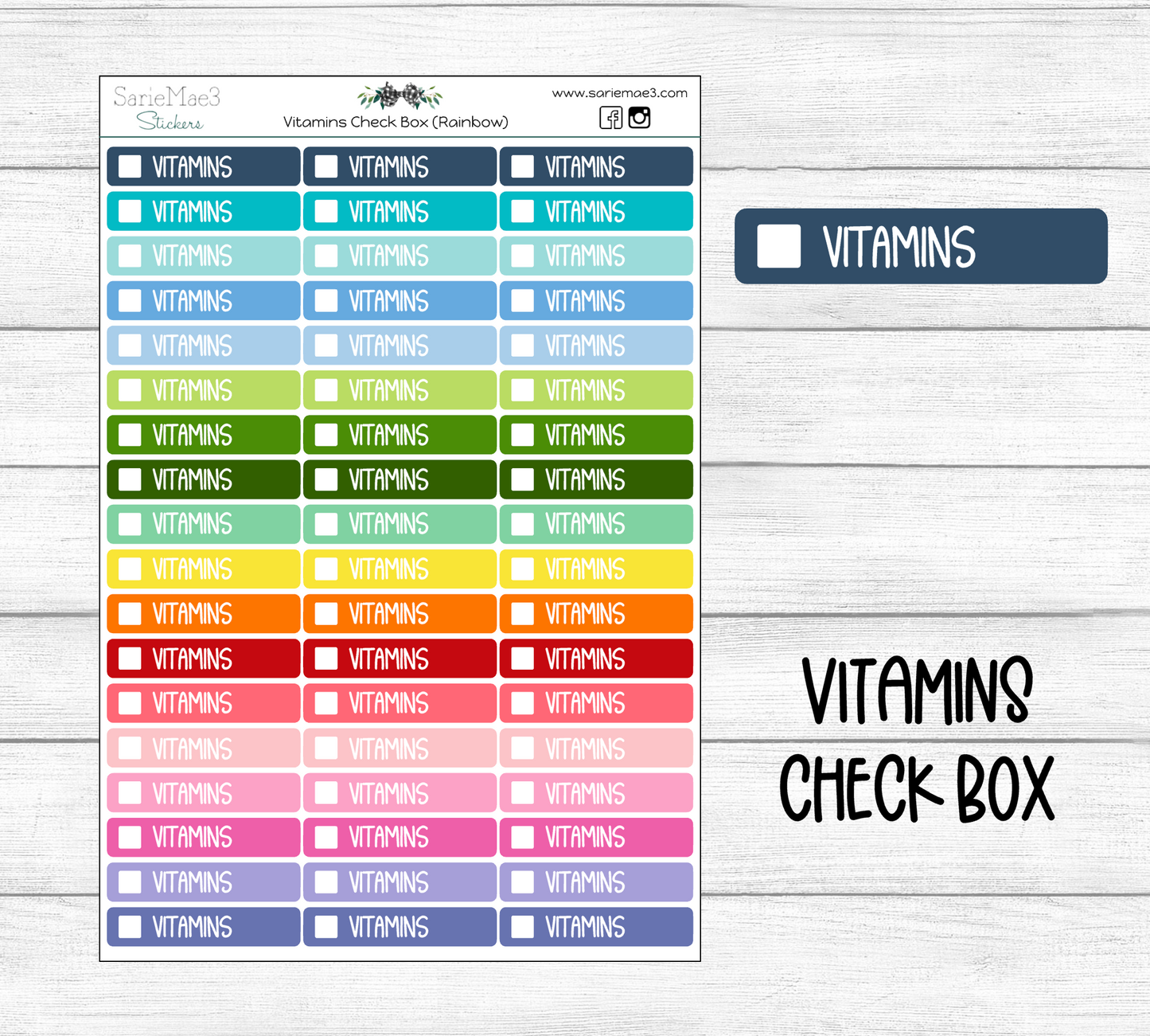Vitamins Rainbow Check Box