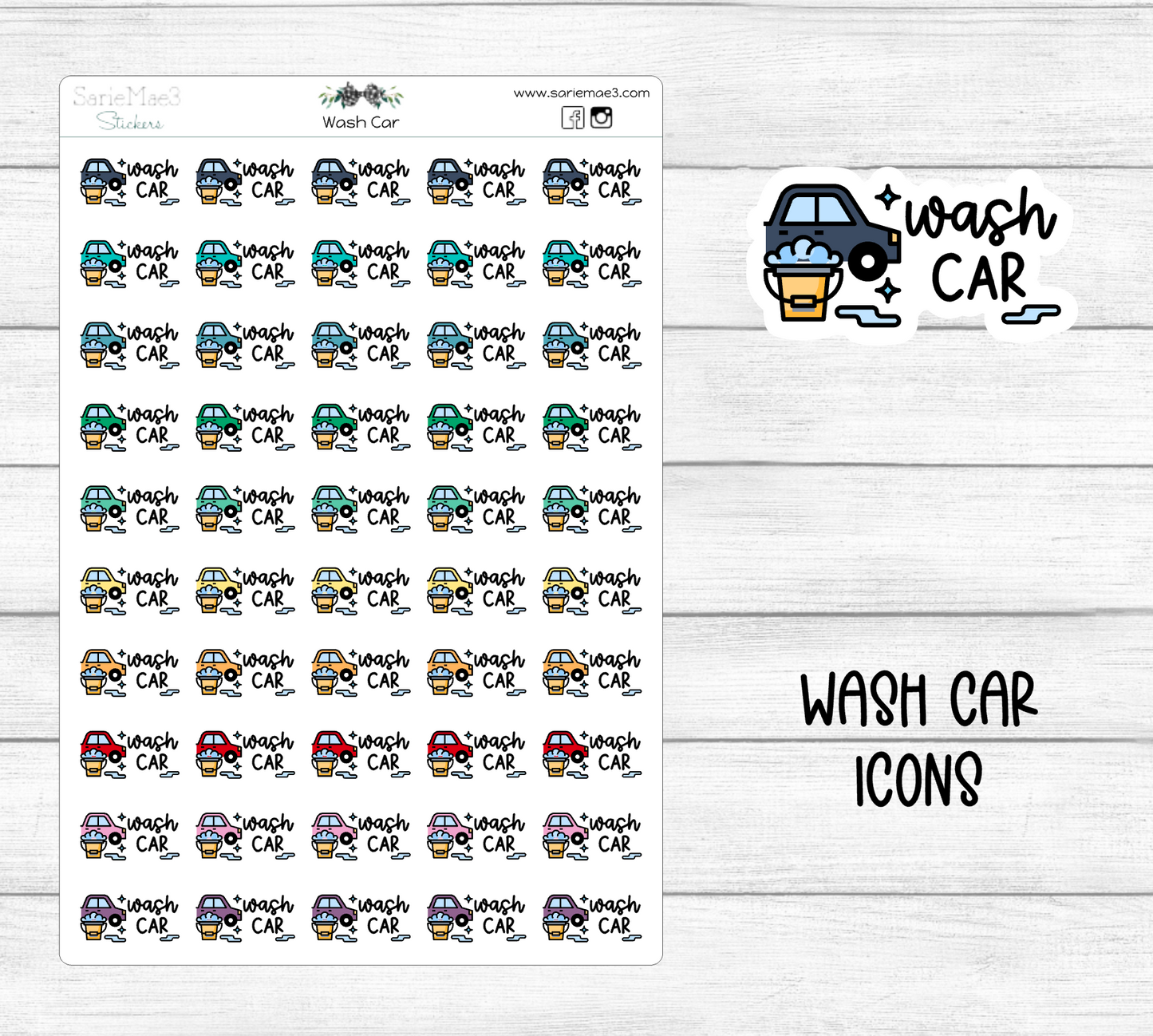 Wash Car Icons