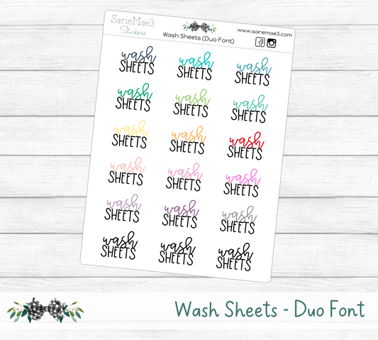 Wash Sheets (Duo Font)