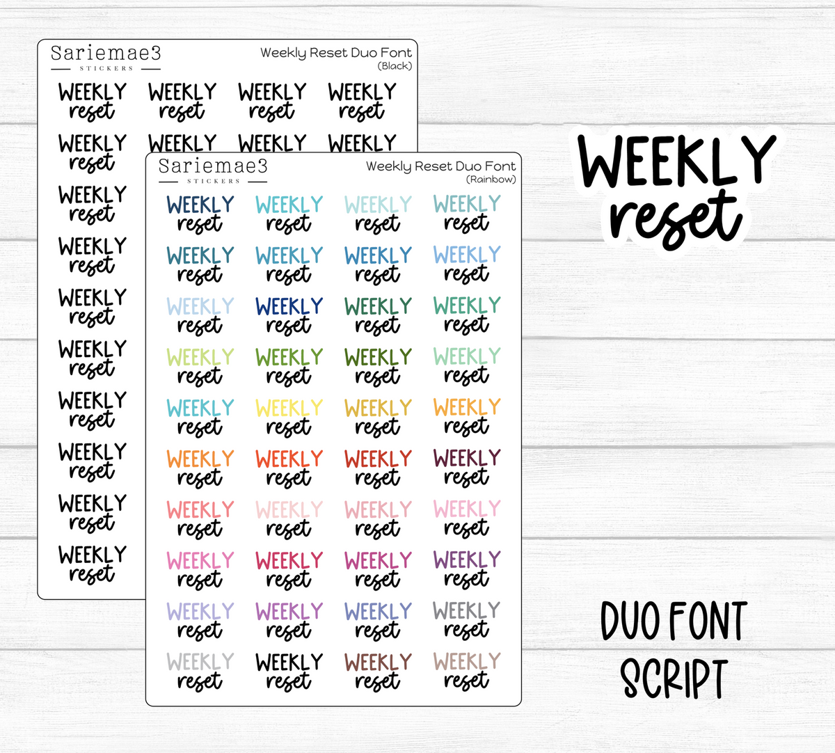 Weekly Reset (Duo Font)