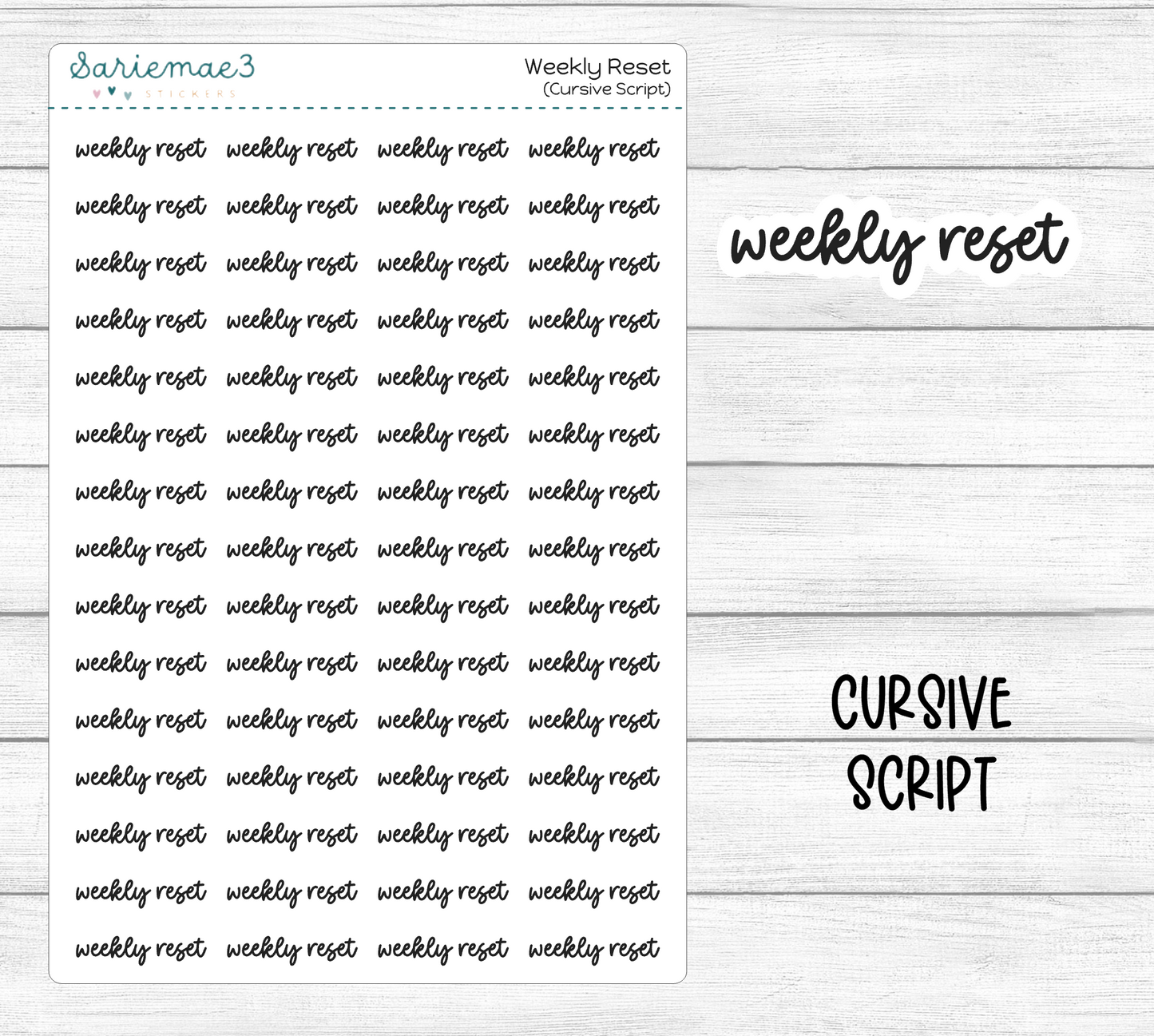 Weekly Reset (Cursive)