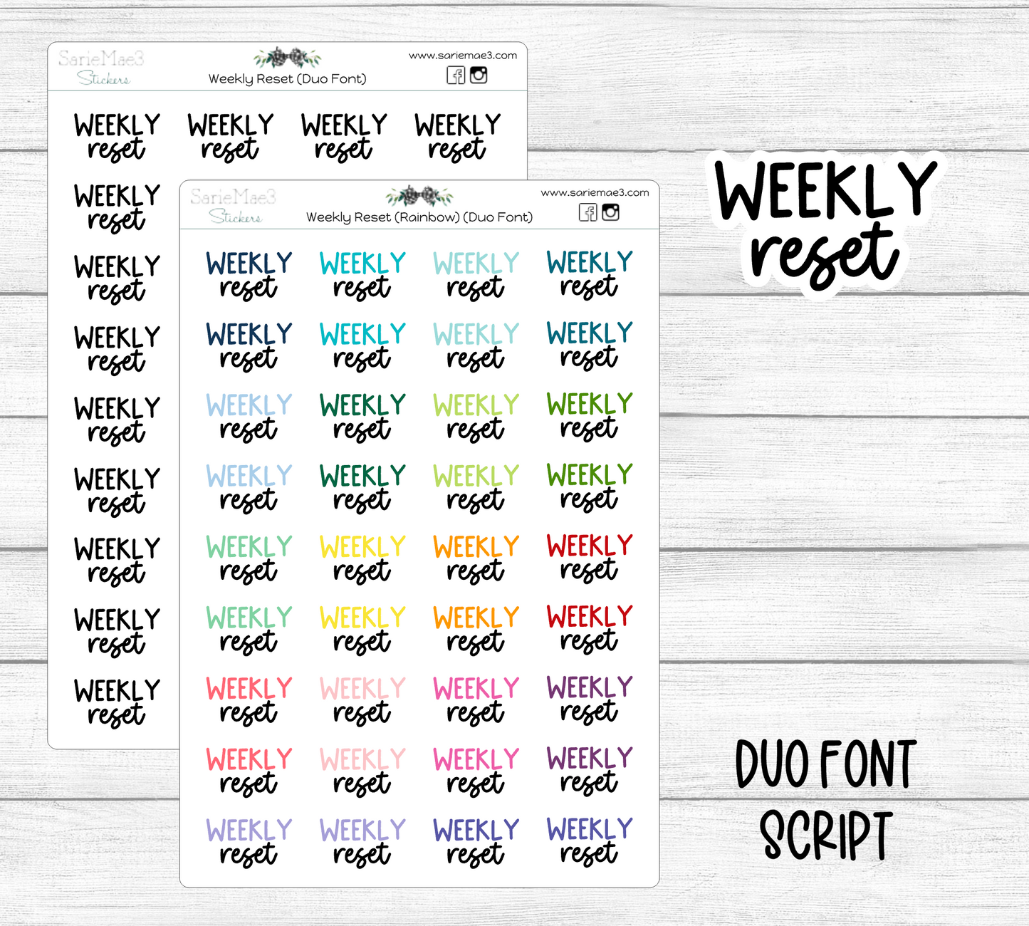 Weekly Reset (Duo Font)