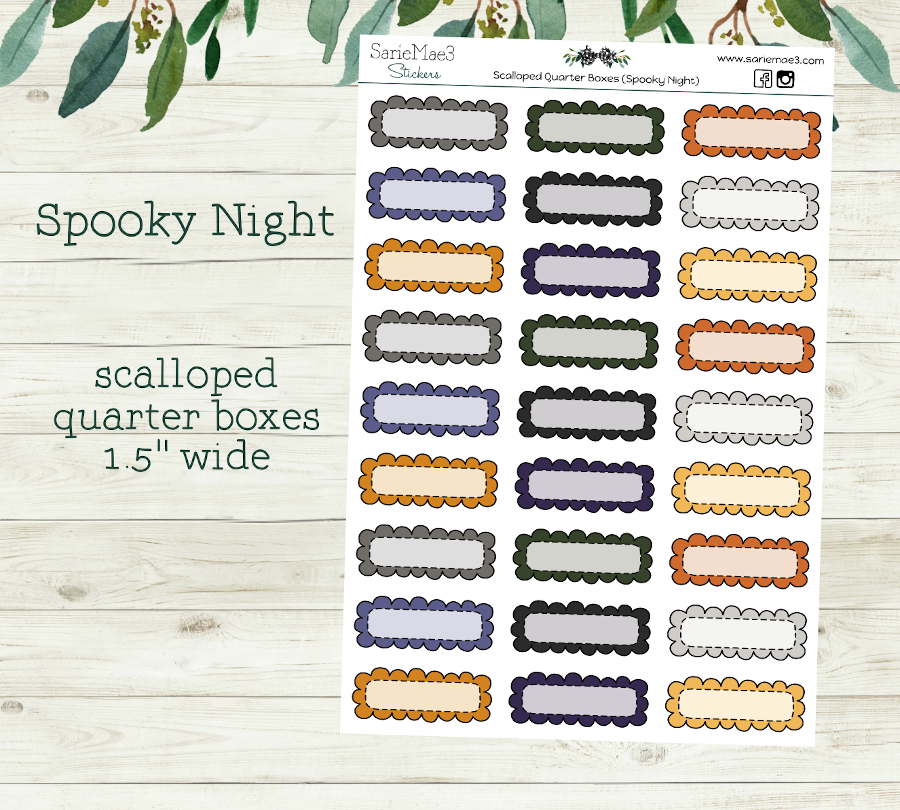 Scalloped Quarter Boxes (Spooky Night)