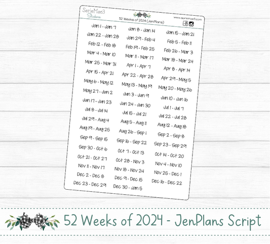 52 Weeks of 2024 (JenPlans)