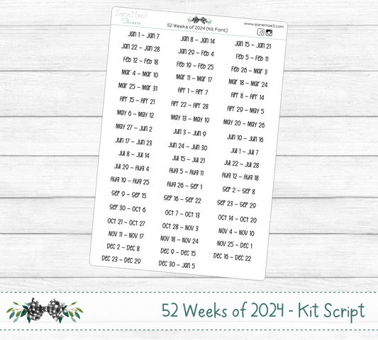 52 Weeks of 2024 (Kit Font)