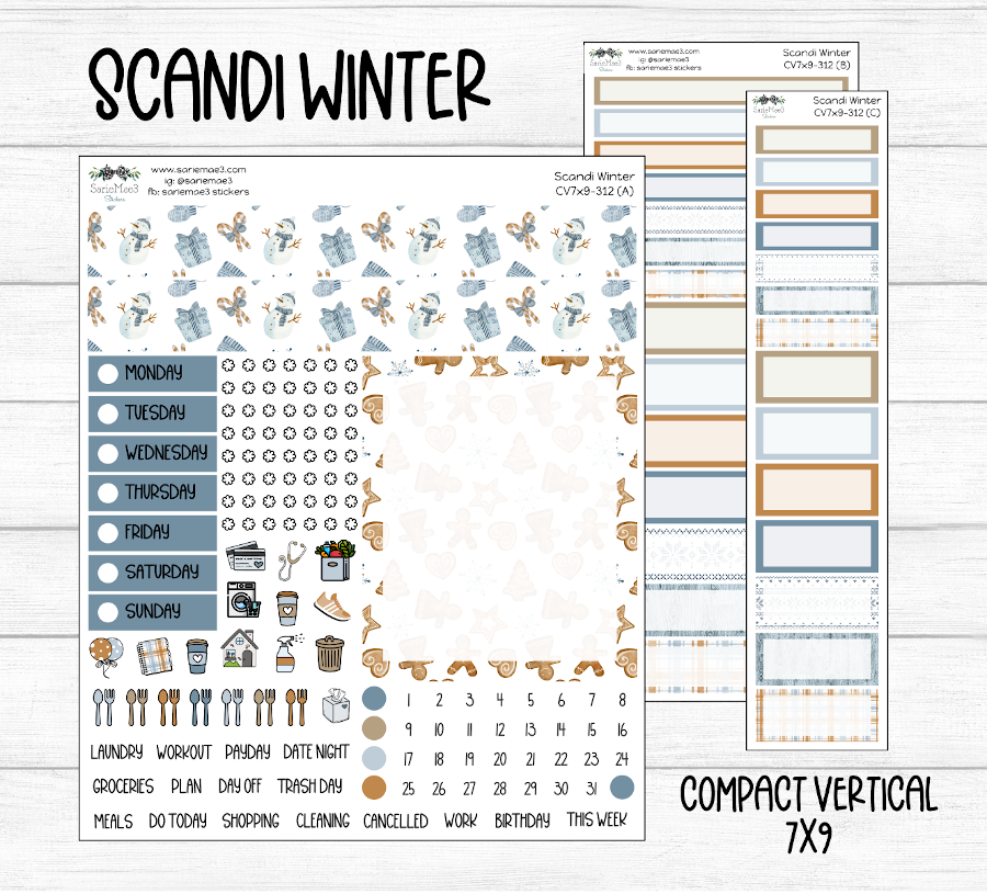 Compact Vertical Kit (7x9), Scandi Winter, CV-312