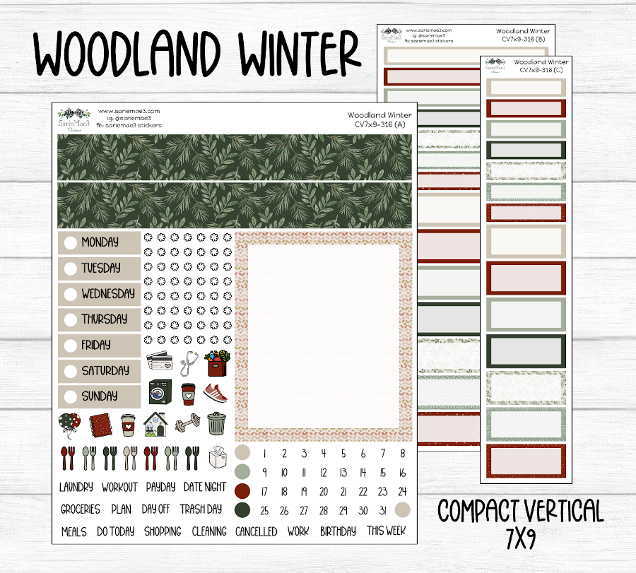 Compact Vertical Kit (7x9), Woodland Winter, CV-316