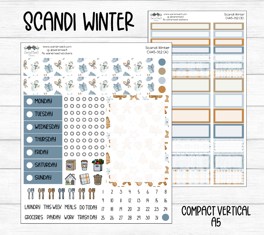 Compact Vertical Kit (A5), Scandi Winter, CVA5-312